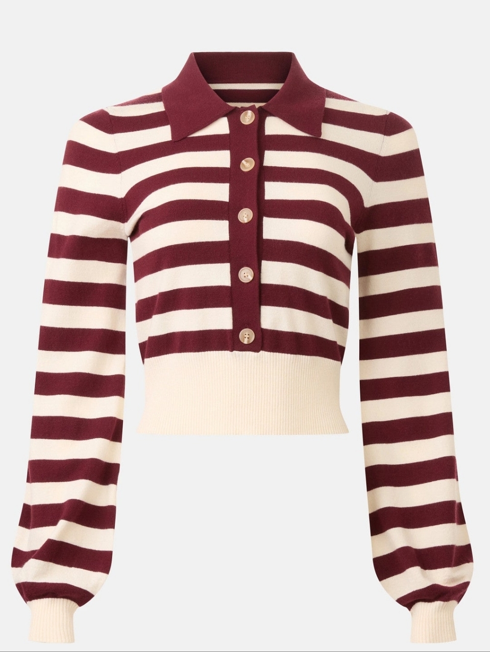 Favorite Daughter Belle Stiped Sweater Knits Collared Long Sleeve Size S